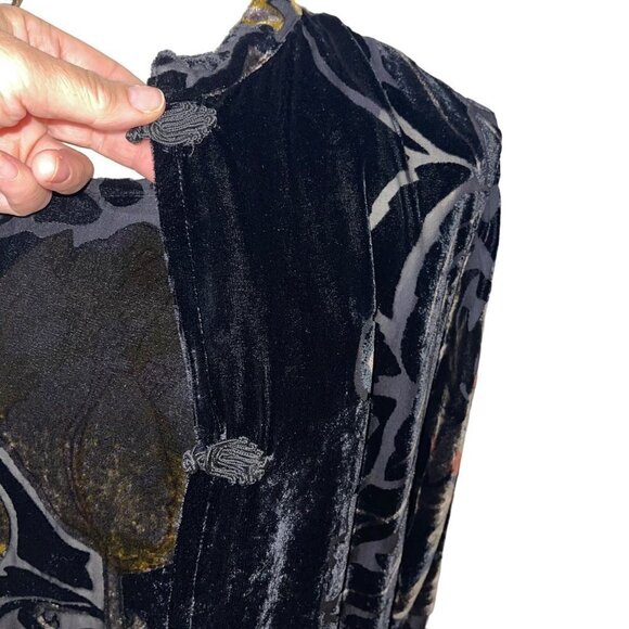 Ethos Vintage Womens Dress Jacket Set Size Small Black Burnout Velvet - Picture 6 of 14